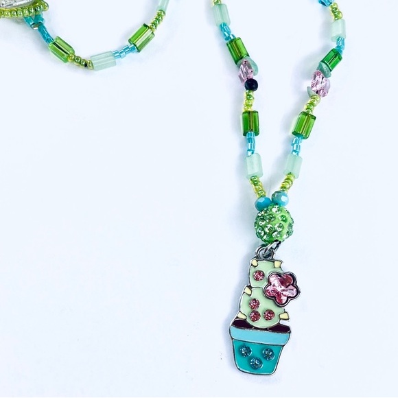 Artisan Crafted Sweet Sparkling Cactus Necklace - Picture 3 of 9
